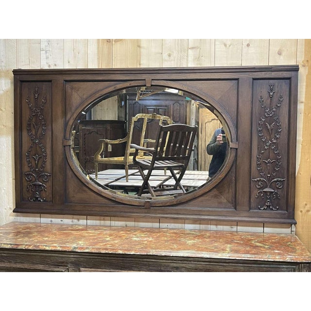 Antique Mirror in Oak, 1900s For Sale - Image 11 of 11