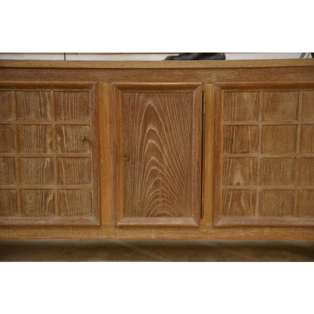 Whitewashed Oak Buffet by Maurice Rinck, 1940s For Sale - Image 9 of 17