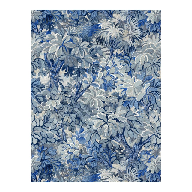 The House of Scalamandré Ridge Edge Wallcovering Wallpaper, Blue Stone For Sale