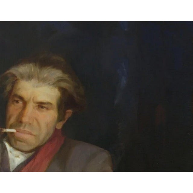 Photorealism Large Male Portrait Oil Painting Original Ukrainian Artist Polyakov S. 70-90 For Sale - Image 3 of 6