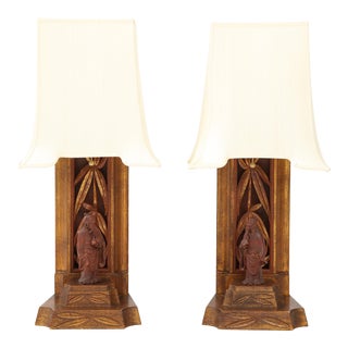 Pair of 1950s James Mont Lamps For Sale