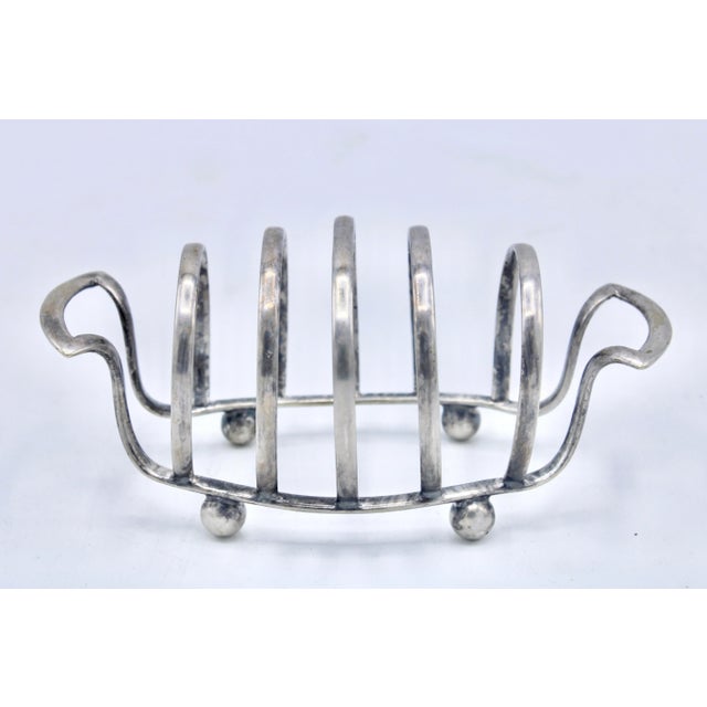 Silver Vintage English Silver Plate Toast Rack / Letter Holder For Sale - Image 8 of 9
