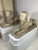 Traditional Impressive Large Pair Antique Sphinxes of Weathered White Marble on Custom Wood Bases For Sale - Image 3 of 15