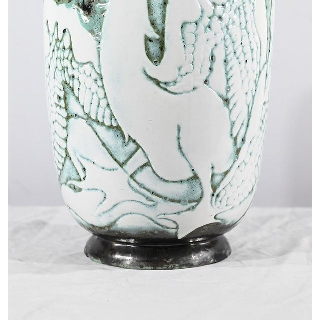 Les Pélicans Vase by L. Alaurent, 1950 For Sale - Image 9 of 18