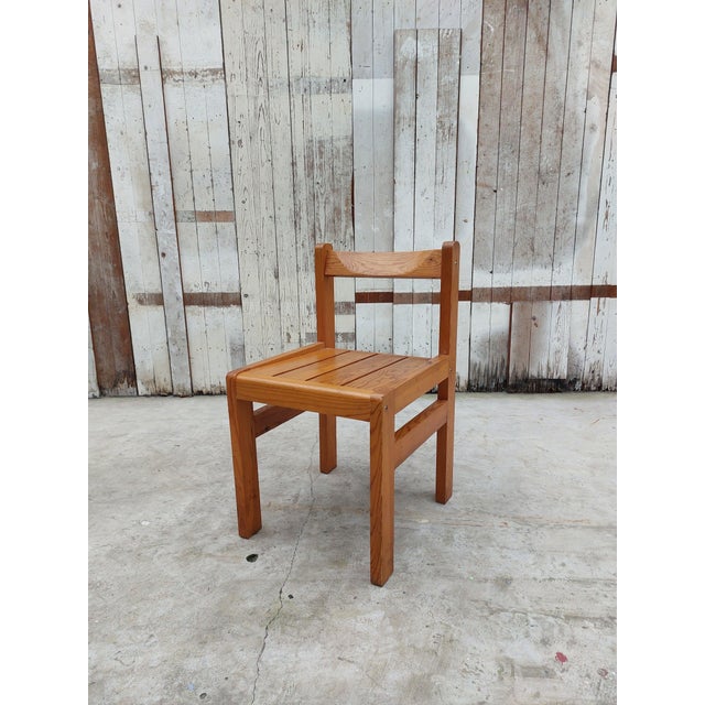 Contemporary Minimalist Wooden Chairs, 1970s, Set of 4 For Sale - Image 3 of 9