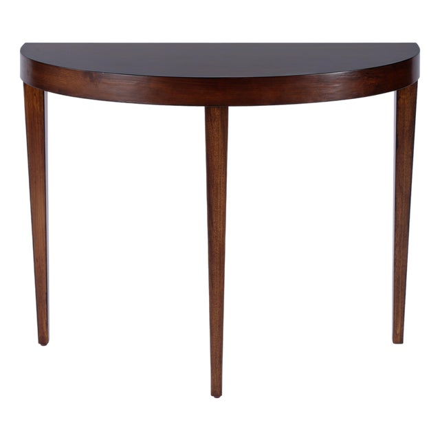 Ingrid 36 in. W Demilune Wood Traditional Console Table, Antique Cherry For Sale