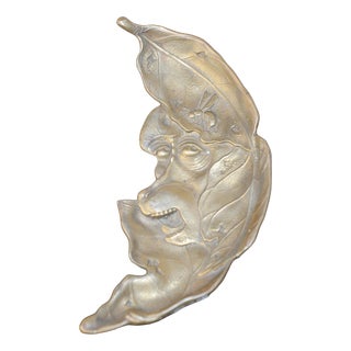 Meiji Japanese Bronze Crescent-Shaped Tray For Sale