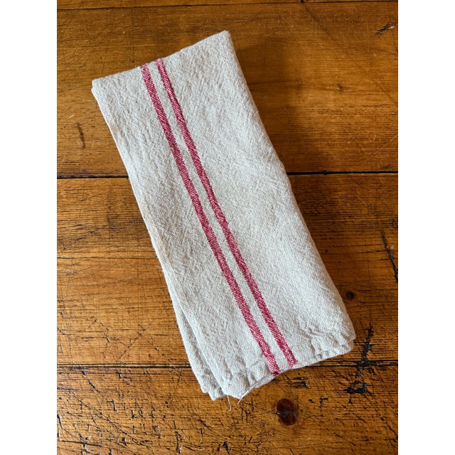 Classic French Flax Linen Red-Striped Tea Towel, Made by Cote Bastide ~ a Provence France Small Business. Cote Bastide,...