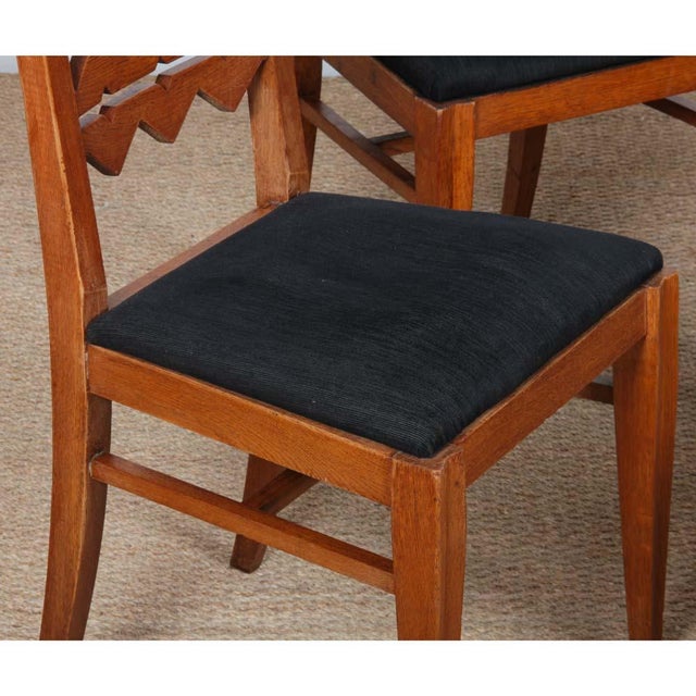 Brown Vintage Oak Chairs, 1950s, Set of 4 For Sale - Image 8 of 9
