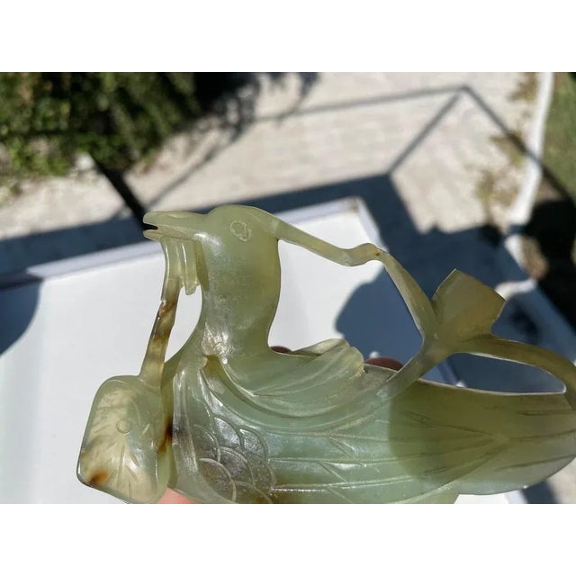 Antique Carved Jade Bird Sculpture, China, 20th-Century For Sale - Image 6 of 9