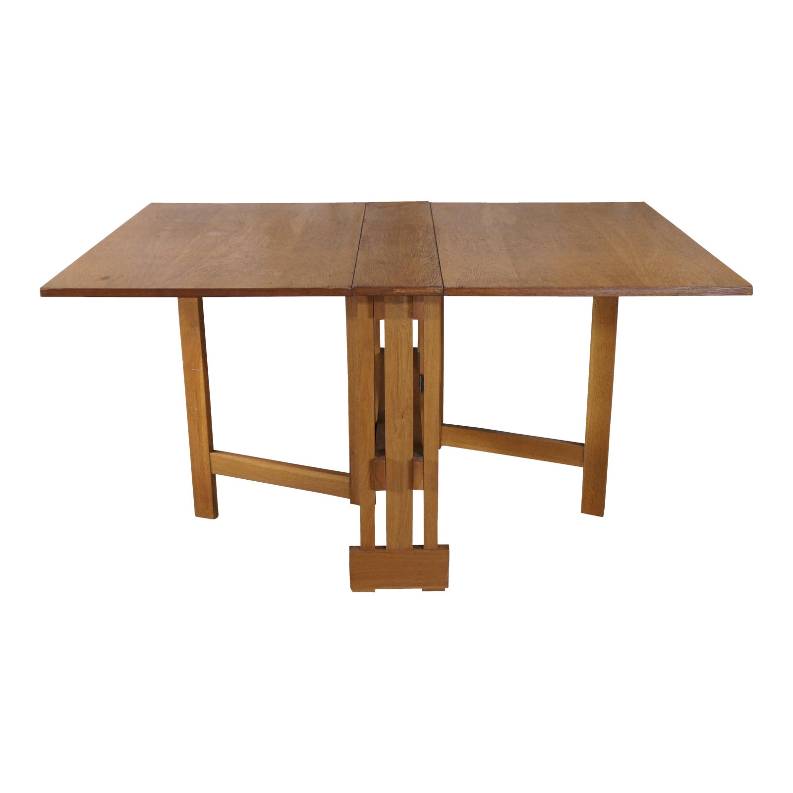 Petite Mid Century Mission Craftsman Style Oak Dropleaf Gateleg Console ...