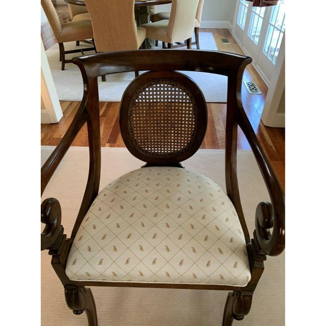 Antique English Cane Backed Regency Scroll Armchairs - a Pair For Sale - Image 4 of 10