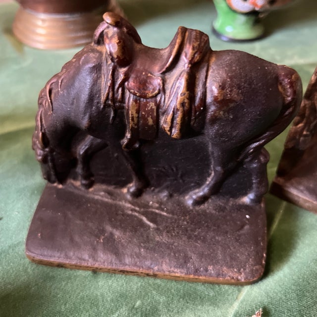 Metal 1970s Heavy Horse Bookends - a Pair For Sale - Image 7 of 8