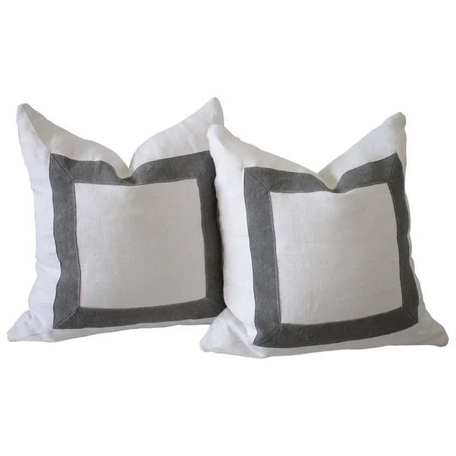 These are custom-made stone washed linen pillows with down inserts. The pillows are crafted in our workroom in these...