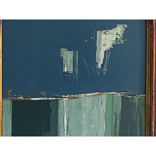 Paint “River Moss" Abstract Art in Antique Frame, Transitional Living Room Art by JTS For Sale - Image 7 of 11