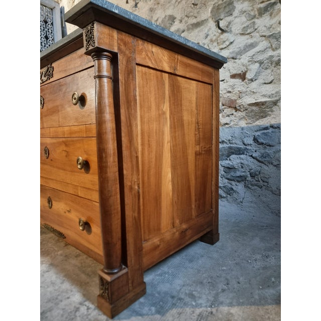 Antique Chest of Drawers in Walnut and Oak with Marble Top, France, 1820-1850 For Sale - Image 13 of 18