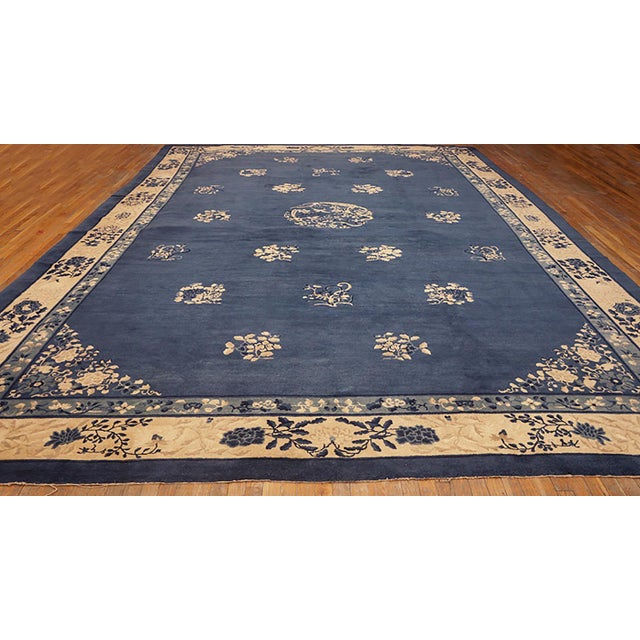 Early 20th Century N. Chinese Peking Carpet 12'2" x 18' - 370 x 550 Antique Large Peking Chinese Medallion Knotted Rug,...