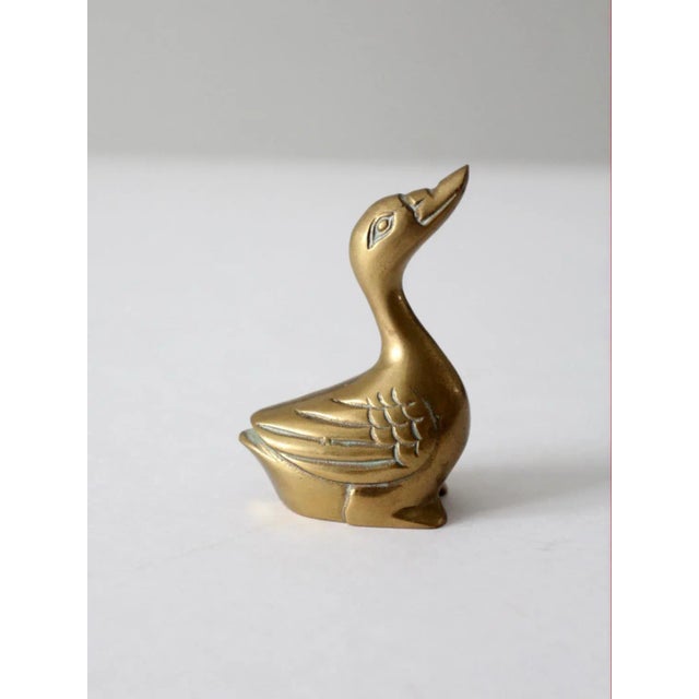 Mid Century Brass Duck Figurine For Sale - Image 4 of 9