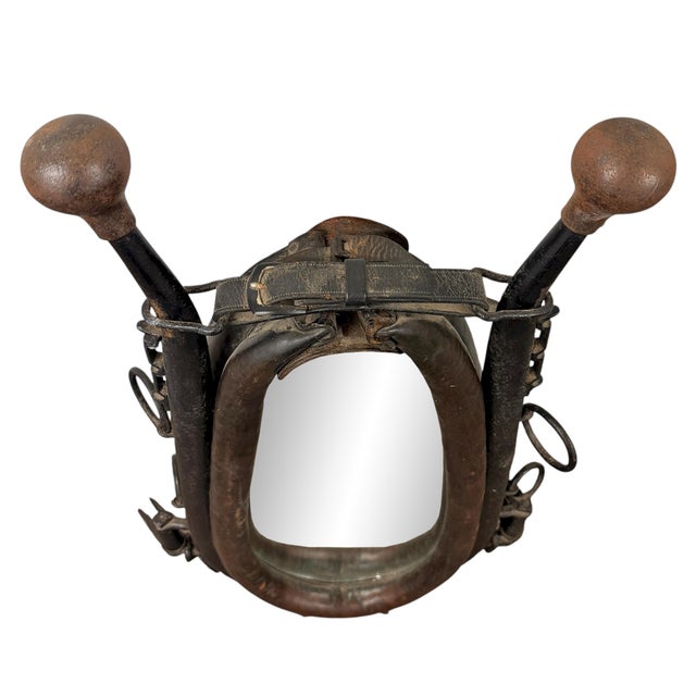 Early 20th Century Early 20th Century English Draft Horse Collar Framed Mirror For Sale - Image 5 of 11