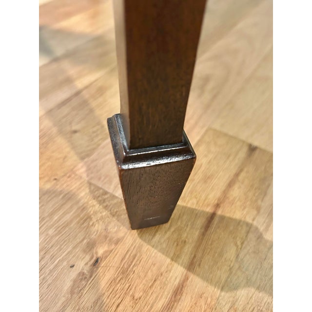 Vintage Gate Leg Demilune to Round Federal Inlaid Bookmatch Mahogany Table For Sale - Image 9 of 12