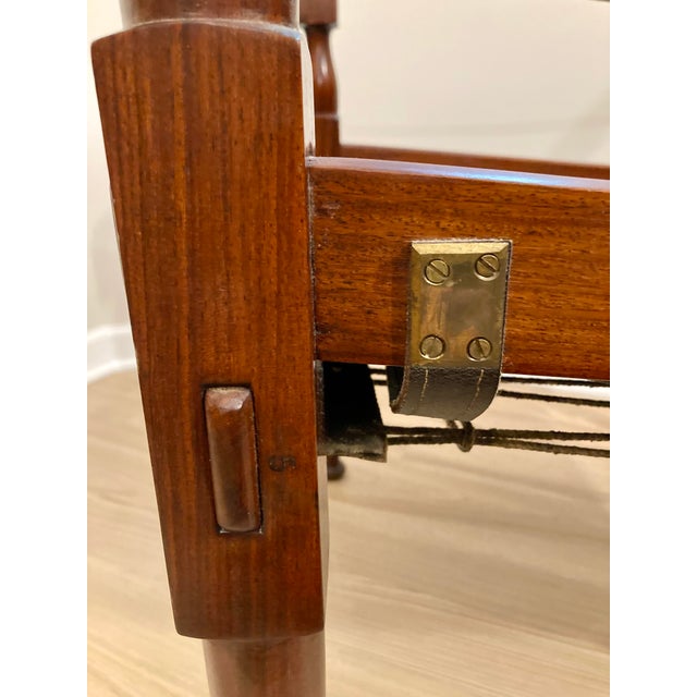M. Hayat and Brothers Roorkee Brown Leather Safari Chairs - A Pair For Sale - Image 10 of 11