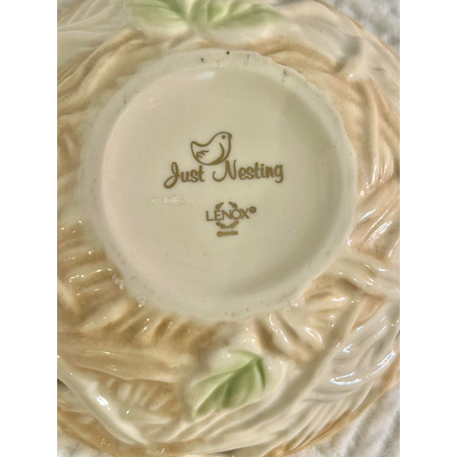 Early 2000’s Lenox “Just Nesting” Fine China Bird Salt and Peppers - Set of 5 Pieces For Sale - Image 9 of 11