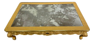 Giltwood Rococo Coffee Table With Antiqued Mirrored Top