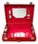 Mid-Century Modern German Red Beauty Vanity Mirror Case, 1960s For Sale