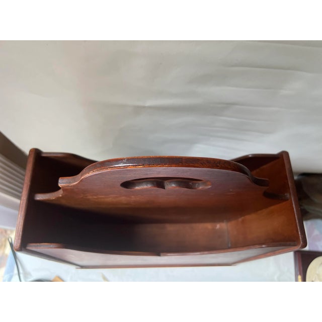 Brown Mid 20th Century Vintage Conant-Ball Co. Wooden Magazine Rack For Sale - Image 8 of 13