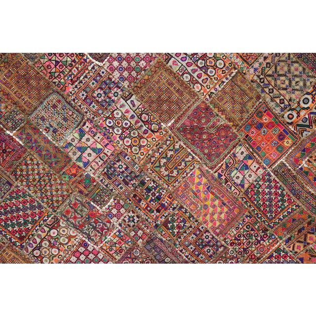 Vintage Embroidered Wall Hung Patchwork Tapestry, 1950s For Sale - Image 6 of 18