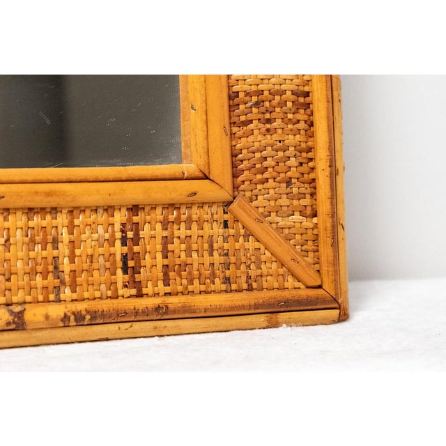 Bamboo and Cane Mirror, 1970s For Sale - Image 3 of 7