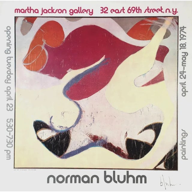 After Norman BLUHM MARTHA JACKSON GALLERY (SIGNED) 1974 poster on coated paper signed in felt pen 22.8 x 22.8 in very good...
