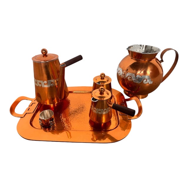 1960s Taxco Modernist Coffee and Beverage Service by Ana Núñez De Brilanti For Sale