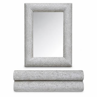 Large Vintage Stone Mirror and Wall Console For Sale