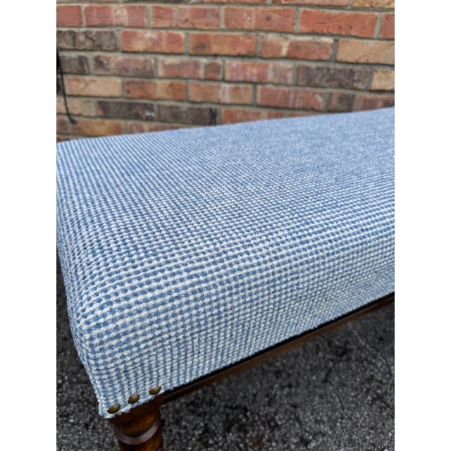 English Newly Upholstered English Bench For Sale - Image 3 of 9