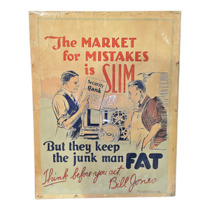 Original 1928 Large Bill Jones Motivational Poster