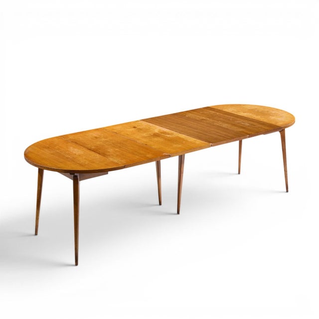 Bertha Schaefer for Singer and Sons Mid Century Walnut Dining Table With 4 Leaves For Sale - Image 18 of 18