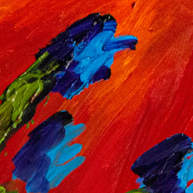 Contemporary Orange Reveries — Abstract Expressionist Painting, Acrylics on Canvas, 36 × 36 In For Sale - Image 3 of 5