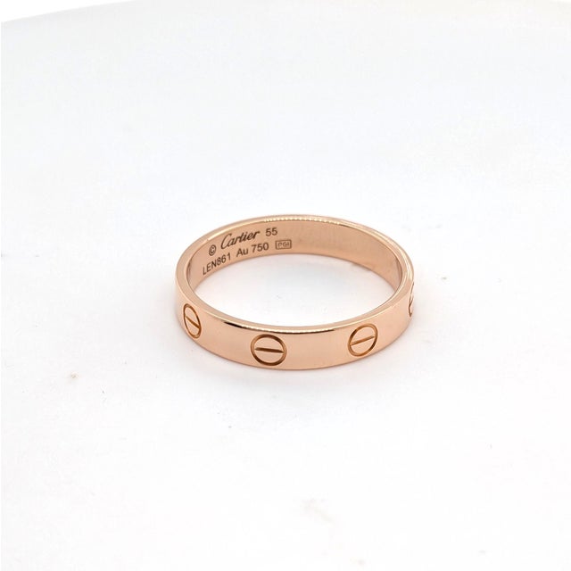 Cartier "Love" Ring (Small) in 18k Rose Gold - Size 5 For Sale - Image 9 of 9