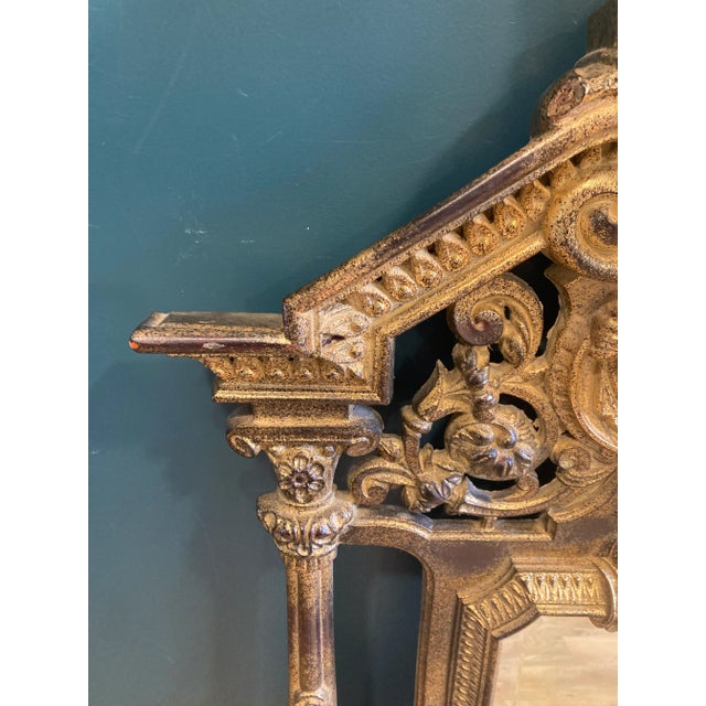 Italian Vintage Gold Framed Ornate Hallway Mirror by Entree Mirror For Sale - Image 3 of 12