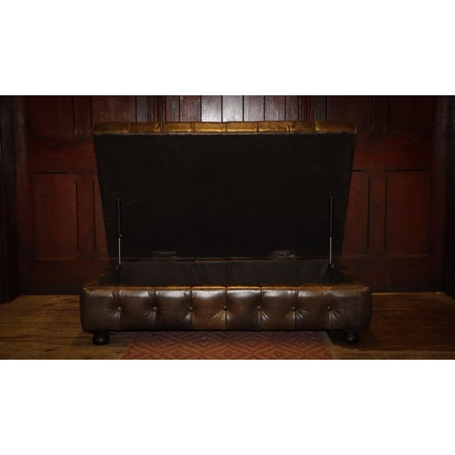 Westminster Button Sofas and Ottoman in Black Leather from Timothy Oulton, 2010s, Set of 3 For Sale - Image 3 of 14