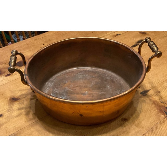 Metal 1800’s Vintage Copper Pot With Handles and Rolled Edge For Sale - Image 7 of 7