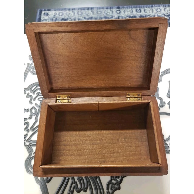 Wood Vintage Mid Century Chinese Hand Carved Wood Dragon Keepsake Lidded Box For Sale - Image 7 of 7