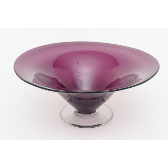 MidCentury Modern Blenko Glass Compote Vase Purple Amethyst Chairish