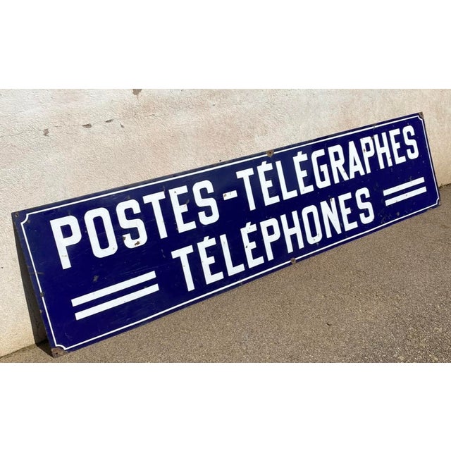 Enamel PTT Sign, 1940 For Sale - Image 4 of 4