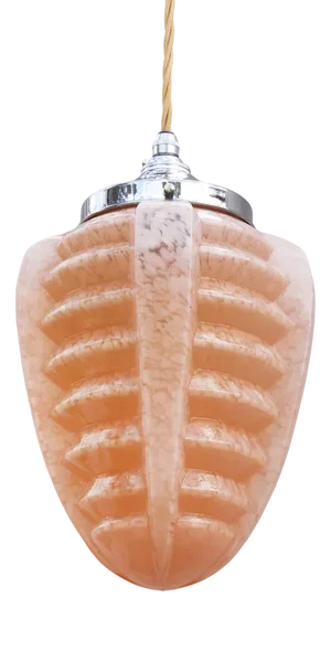 Art Deco Peach Pink Clichy Glass Pendant Light, 1930s