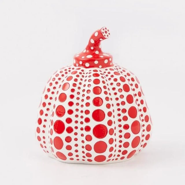 Red Yayoi Kusama, Mini Pumpkin, Hand-painted Resin For Sale - Image 8 of 9