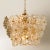 Gold Glass and Brass Floral 3-Tier Light Fixture from Hillebrand, 1970s For Sale - Image 8 of 15