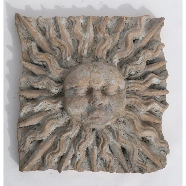 Vintage Majorcan Style Cast Stone Sunburst Medallion by Quatrain for Dessin Fournir For Sale - Image 9 of 9