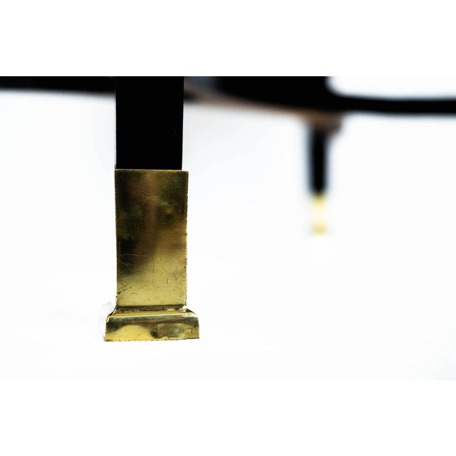 Art Nouveau Dining Table with Redish Marble Plate and Brass Feet, Vienna, 1910s For Sale - Image 3 of 18